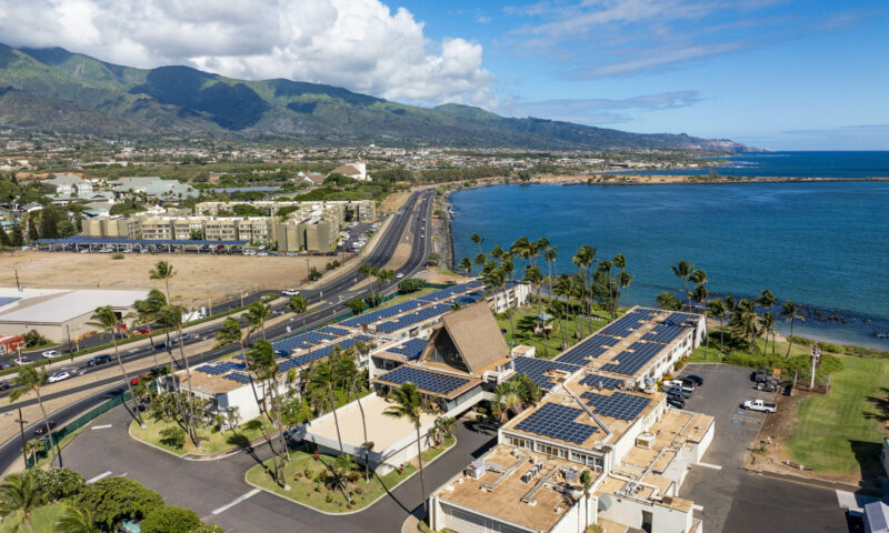 Aerial shot of Maui Beach Hotel